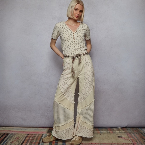 POL Floral Embroidered Belt with Braided Tassel Tie - Western Cottagecore Vibes - Picture 2 of 7